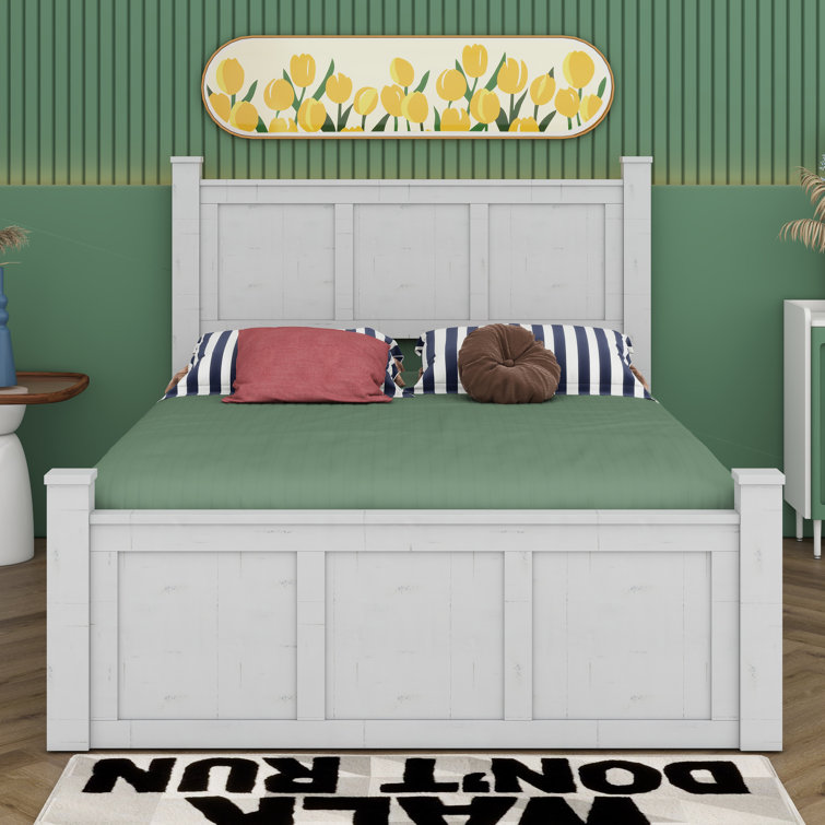 House of Hampton® Farmhouse Style Wood Panel Bed Frame Four Square